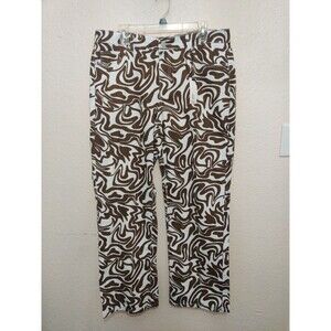 New Rue21 Skate High Rise Straight Leg Brown White Jeans Size 1X Women